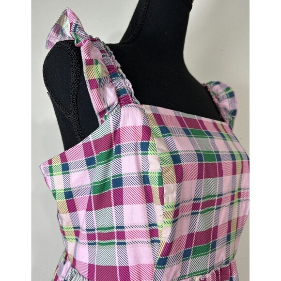 TORRID Pink & Green Mini Poplin Tiered Ruffle Strap Dress Size 00 (10) - Picture 9 of 13